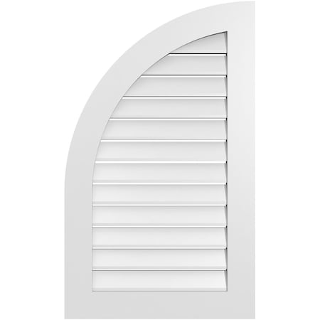 Ekena Millwork Quarter Round Top Left Surface Mount PVC Gable Vent w/ 3-1/2"W x 1"P Standard Frame, 24"W x 40"H GVPQL24X4001SF